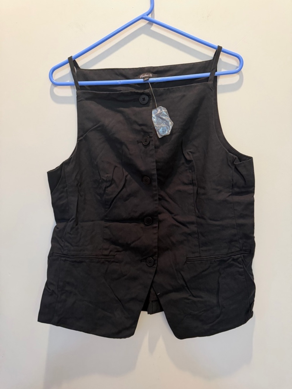Madewell Black Button-Front Square-Neck Camisole Vest - Picture 2 of 5